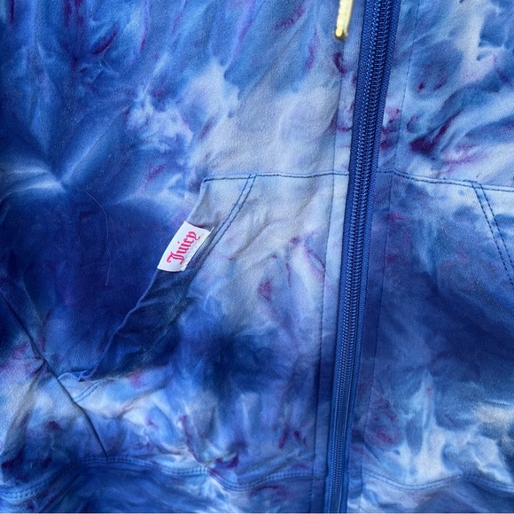 Juicy Couture Sport Wm’s Nirvana Blues Studio Zip Tie Dye Track Jacket Sz M - Picture 4 of 14